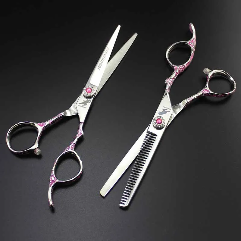 Парикмахерские ножницы с розовой ручкой 6 дюймов|Парикмахерские ножницы| |