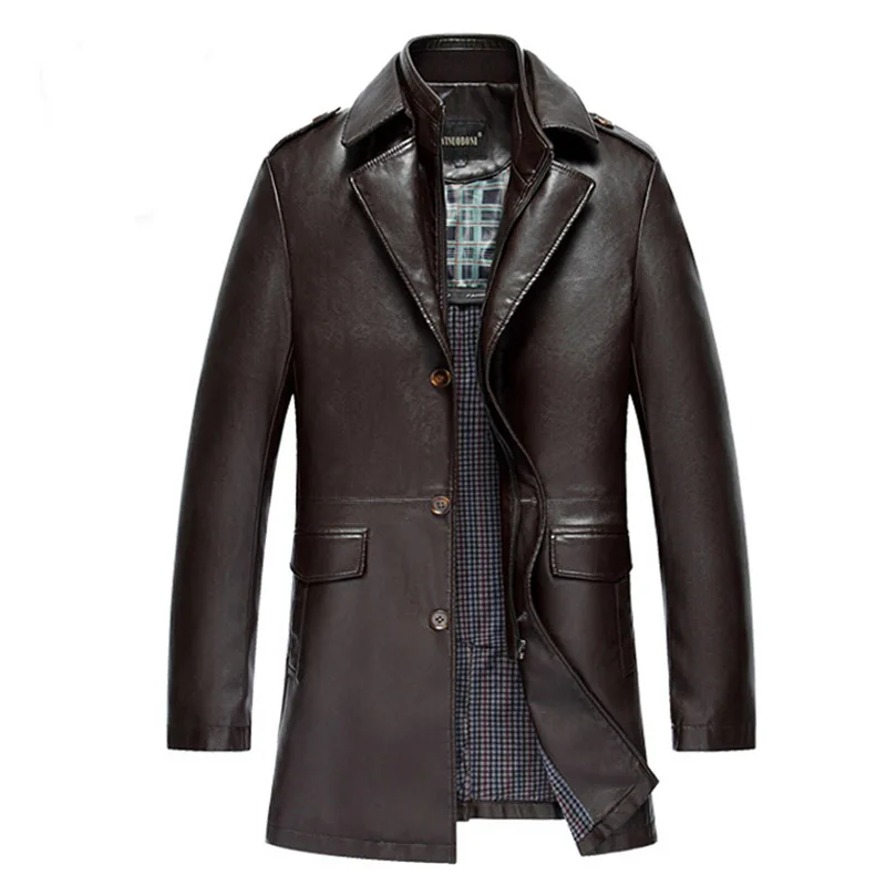 Новое поступление мужская куртка из натуральной кожи мужское пальто брендовая