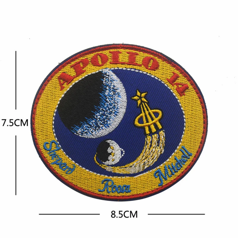 1 Piece APOLLO Mission Embroidery Decal Patch Astronaut DIY Spaceship Emblem Collage American Combat Outdoor Supplies Icon Badge