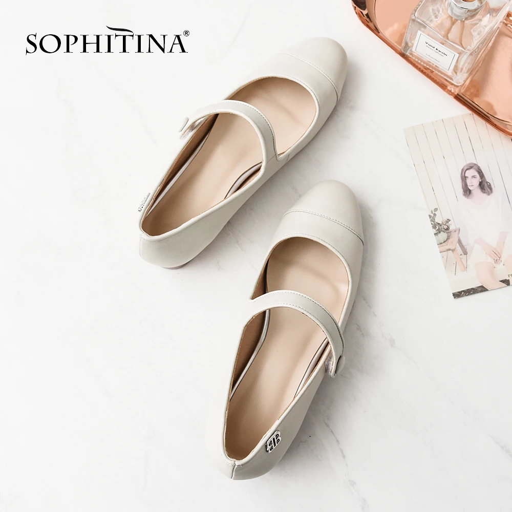 Женские туфли на плоской подошве SOPHITINA модные удобные повседневные из
