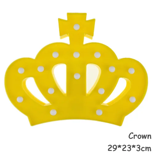 Crown Корона светодио дный СВЕТОДИОДНЫЙ Ночник Прекрасный Фламинго кактус звезда облако Рождество Фея Мультфильм настольная лампа украшения в спальню дети настенный светильник - Испускаемый цвет: Crown