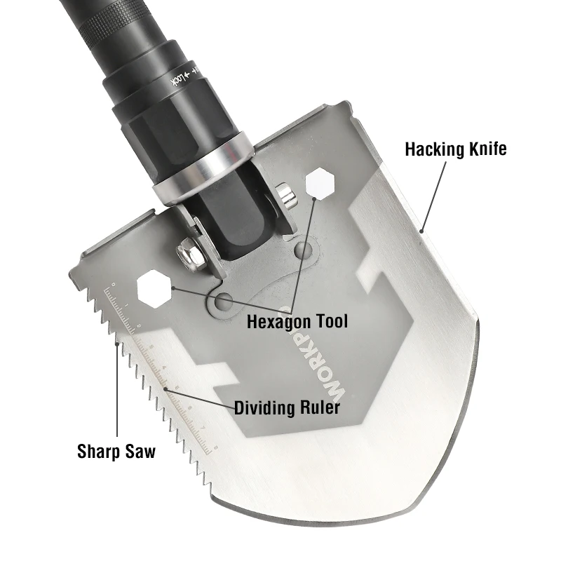 WORKPRO Лопата для кемпинга, компактная лопата, многофункциональная лопата для экстренной помощи, военная Складная лопата