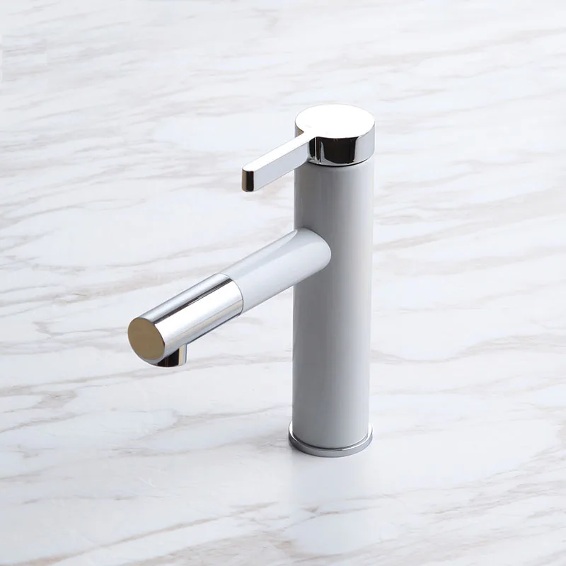 Модный латунный белый черный смеситель для ванной комнаты кран раковины