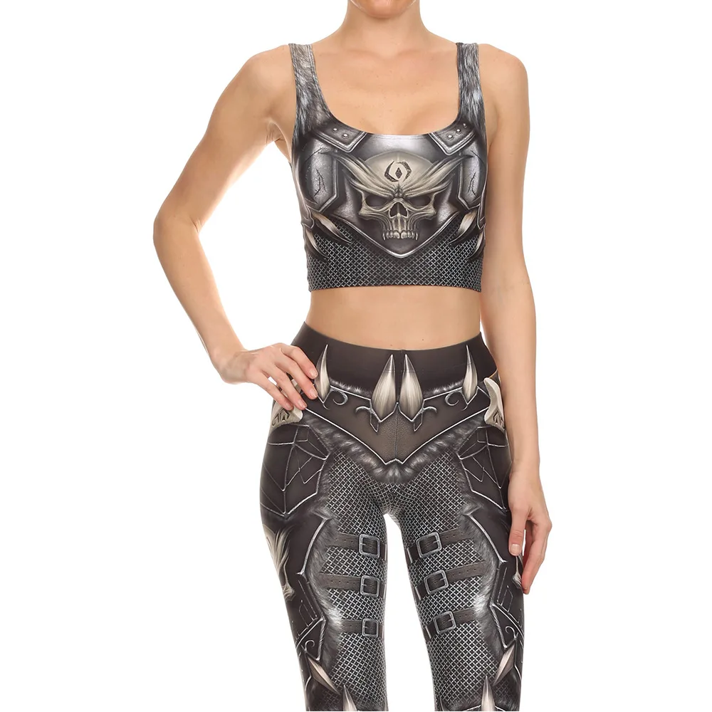 Костюм для косплея Orcish Armor Print фитнеса Женский костюм йоги тренировочный