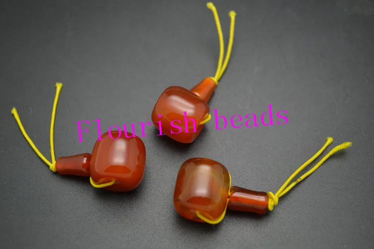 Красные Бусины из сердолика 3 отверстия Calabash Mala пагода Высокое качество 10 мм 16