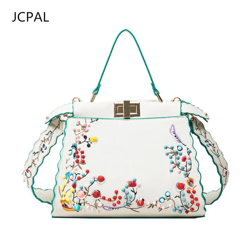 Jcpal роскошные сумки дизайнерские женские цветок вышивка Peekaboo на ремне Женский Tote