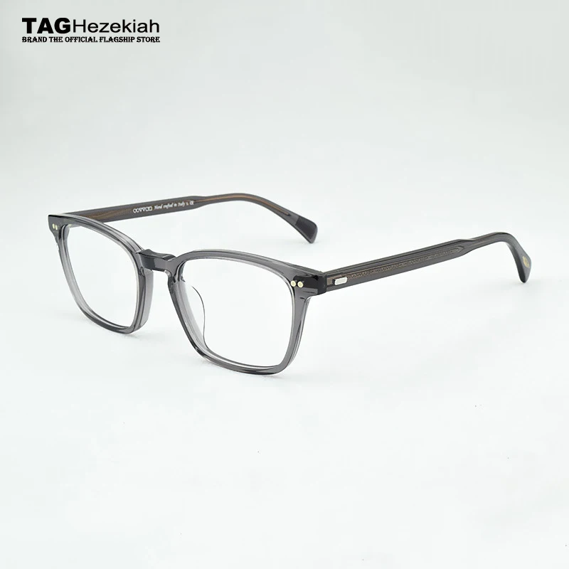 Квадратные ацетатные мужские очки с оптической оправой брендовые прозрачные для