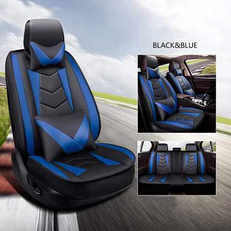 Blue Deluxe Новые универсальные чехлы для автомобильных сидений из искусственной кожи для Nissan x trail x-trail xtrail t30 t31 t32 2010 2009 2008 2007 - Название цвета: Blue Deluxe