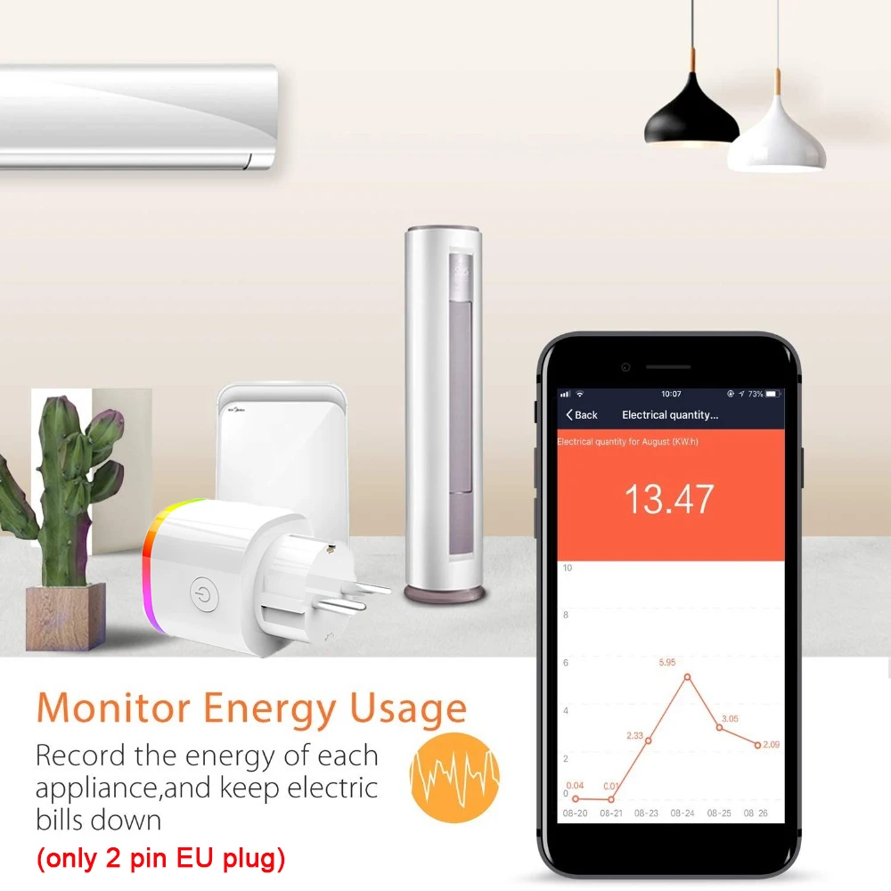 Умная розетка Wifi умная розетка приложение Smart Life EU Франция США AU Великобритания Польша вилка Alexa для Google Mini