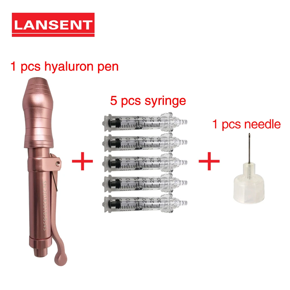 One Set 0.3 ML Pink Hyaluron Pen Syringe Converter Mesotherapy Gun Hyaluronic Anti Wrinkle Skin Rejuvenation