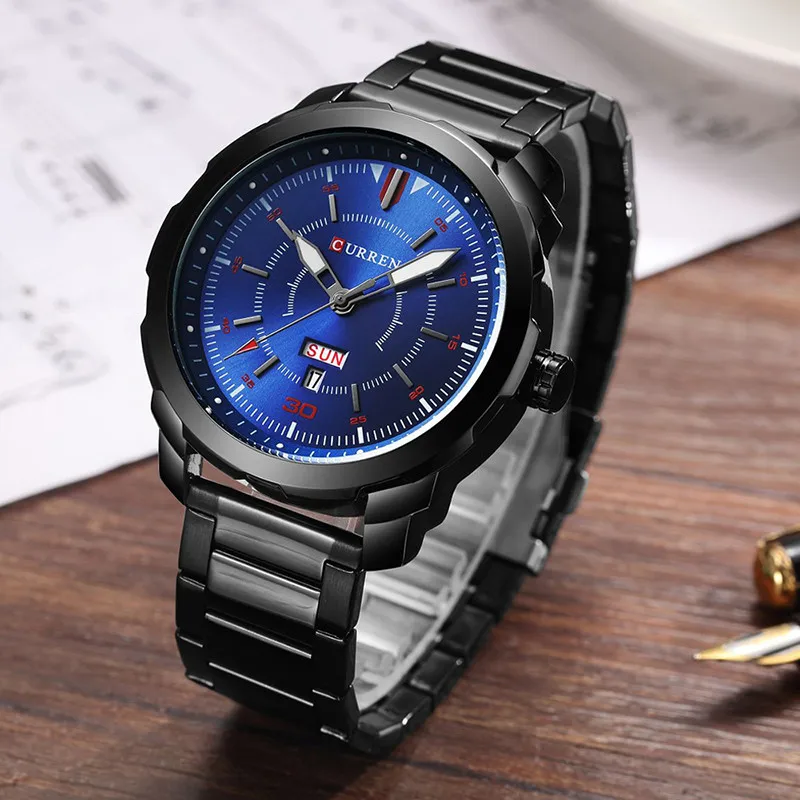 Часы Curren Мужские брендовые Роскошные кварцевые модные повседневные спортивные