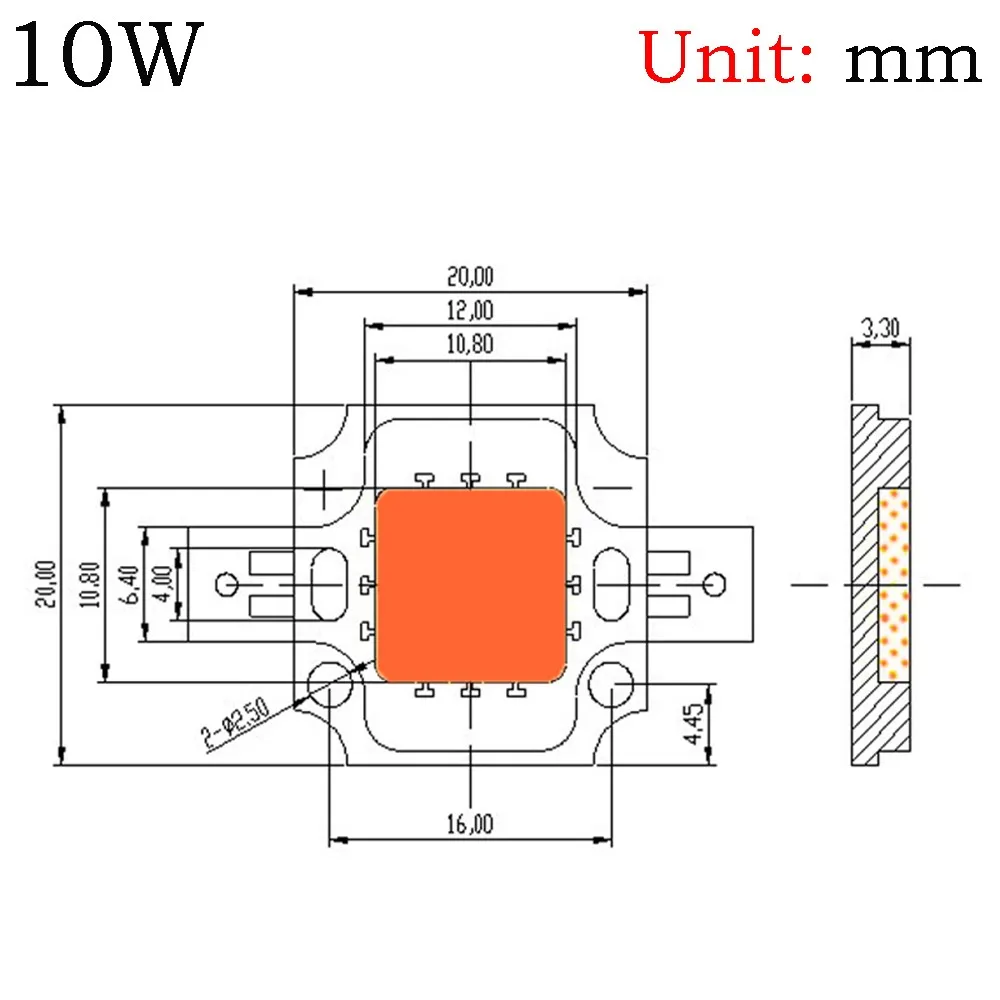 Светодиодная лампа полного спектра для выращивания растений 10 Вт|10w full spectrum led|full