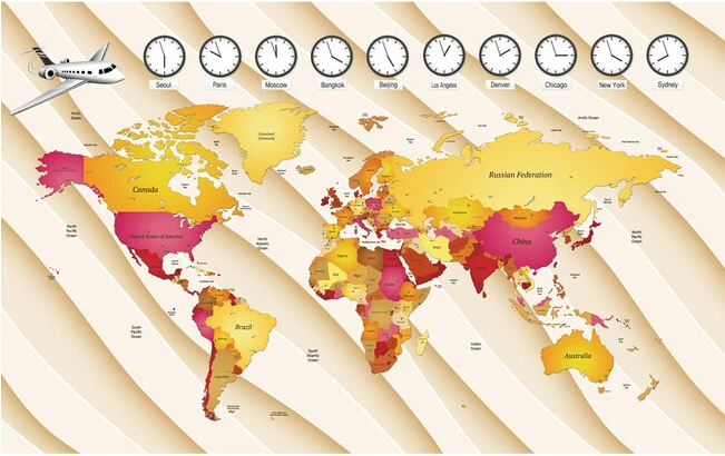 Custom wallpaper children cartoon mural the world map for living room TV wall Papel de parede para quarto vinyl | Обустройство дома