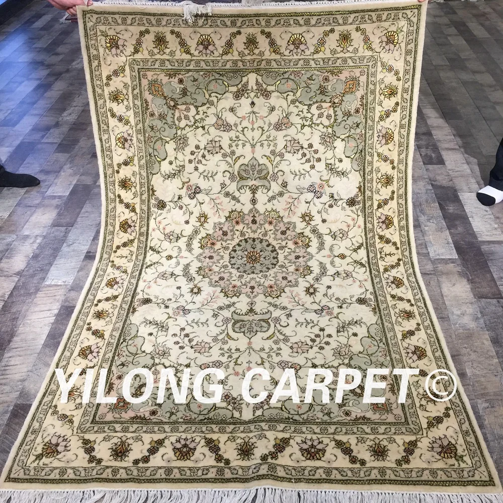 Yilong 4 'x 6' ручной персидский ковер турецкий элегантный античный ковёр из шелка