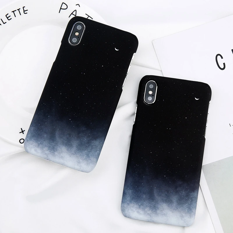 Moskado жесткий пластиковый чехол для телефона для iPhone X 11Pro XR XS Max 8 7 6 6s Plus PC задняя крышка мультфильм звездное небо Луна Ультратонкий чехол