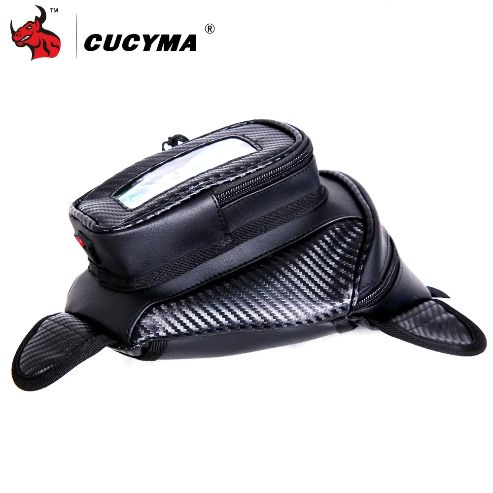 CUCYMA мотоциклетная сумка, водонепроницаемая сумка для моторного бака, черная сумка для масляного топливного бака, магнитная велосипедная седельная сумка, сумка на одно плечо, Черная