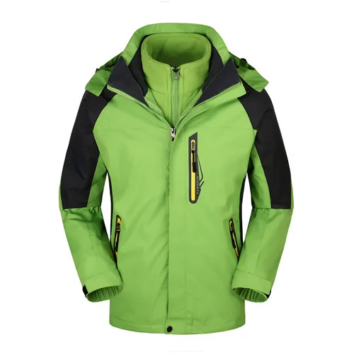 GREEN 1 Мужские куртки для походов и кемпинга 3 в 1 ветровка пальто 110 - Цвет: GREEN 1