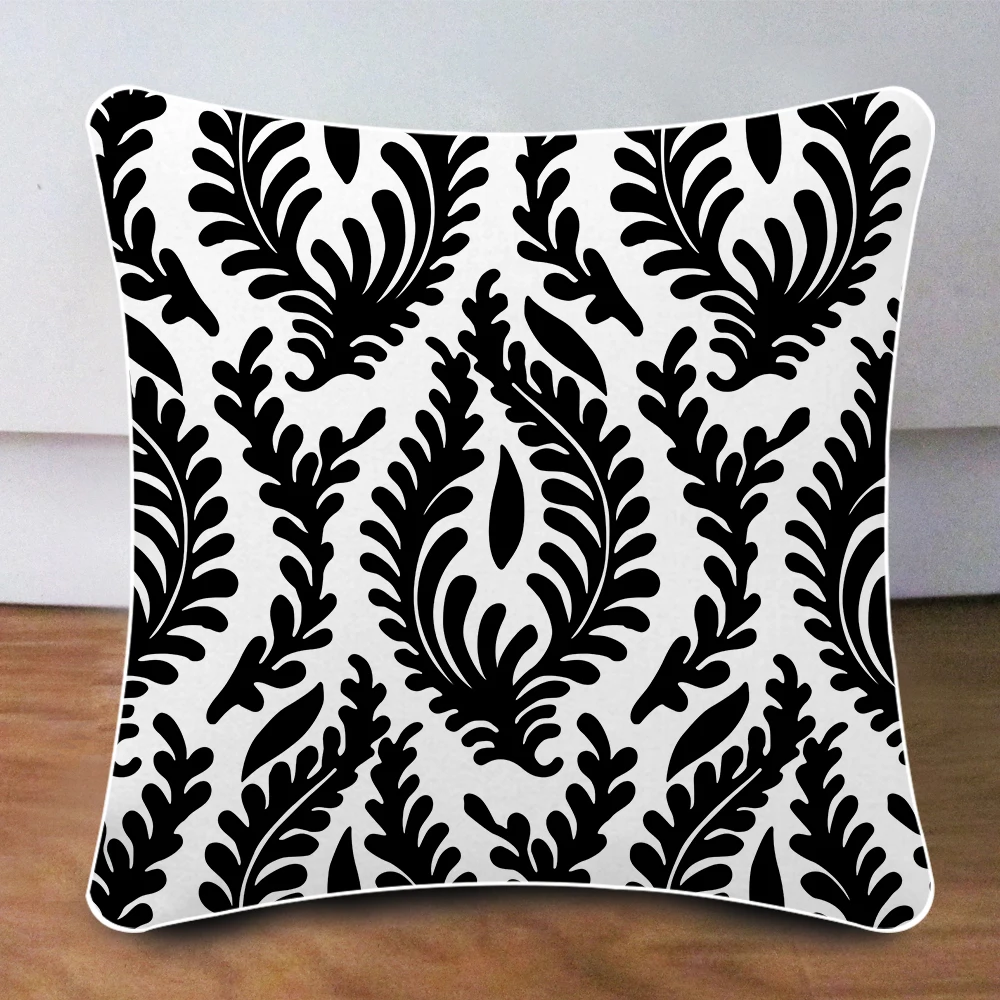 Уникальный узор в виде листьев наволочки стиле модернизма с трубами 45*45 см для