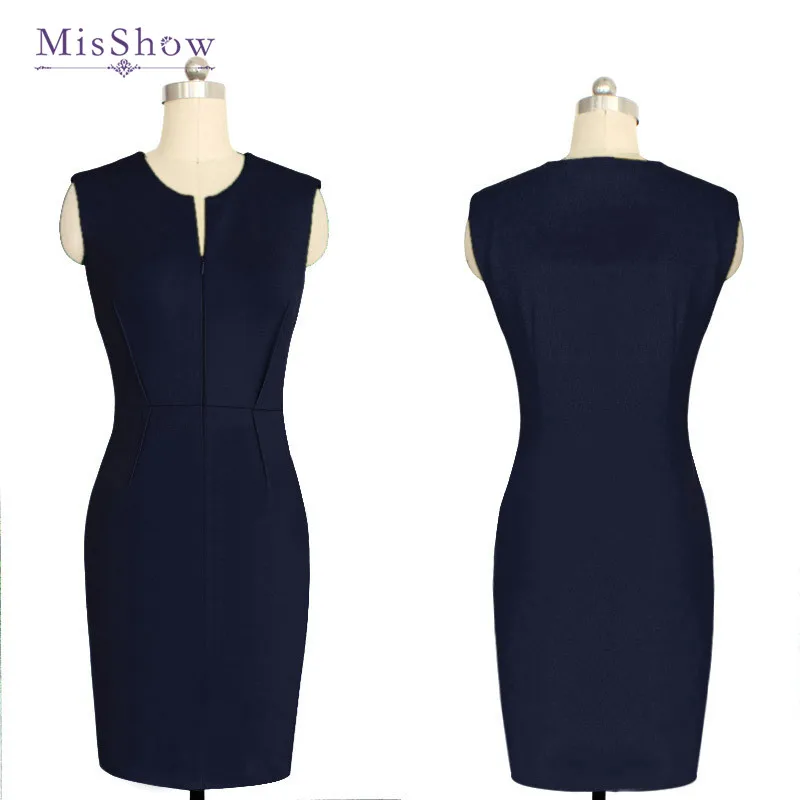 Женское платье-карандаш MisShow летнее платье темно-синего цвета офисные женские