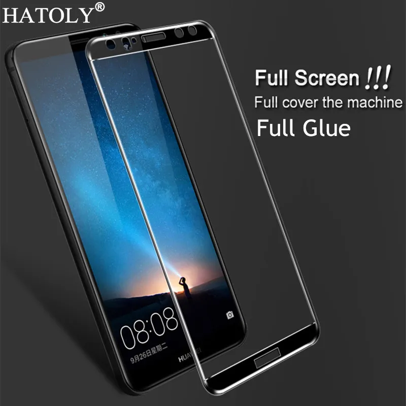 

Закаленное стекло с полной проклейкой для Huawei Mate 10 Lite, пленка для защиты экрана Huawei Mate 10 Lite, полное покрытие Huawei Nova 2i, Пыленепроницаемая пленк...