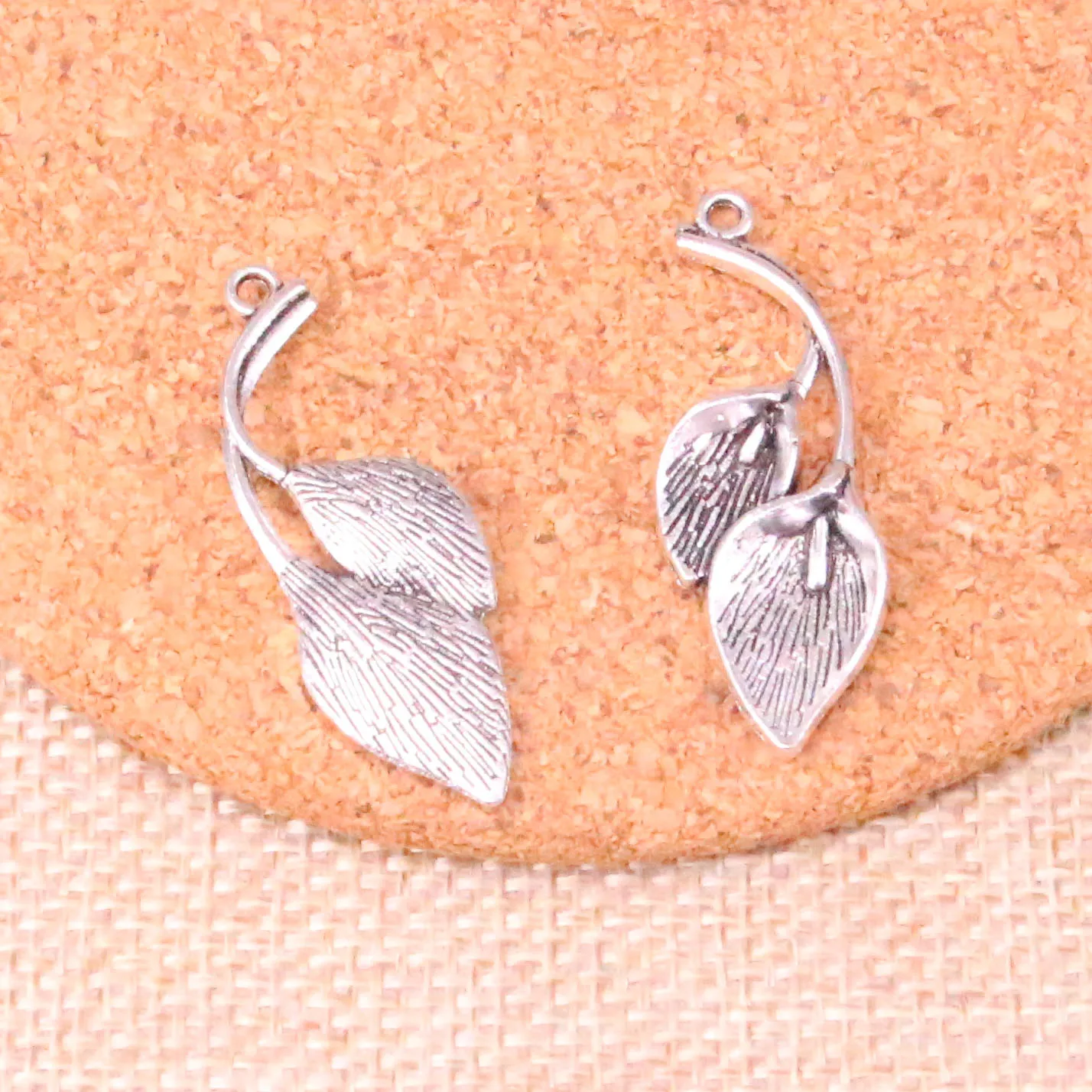 8Pcs Antique Silver leaf branch Charms Pendants For DIY Jewelry Bracelet 40*14mm | Украшения и аксессуары