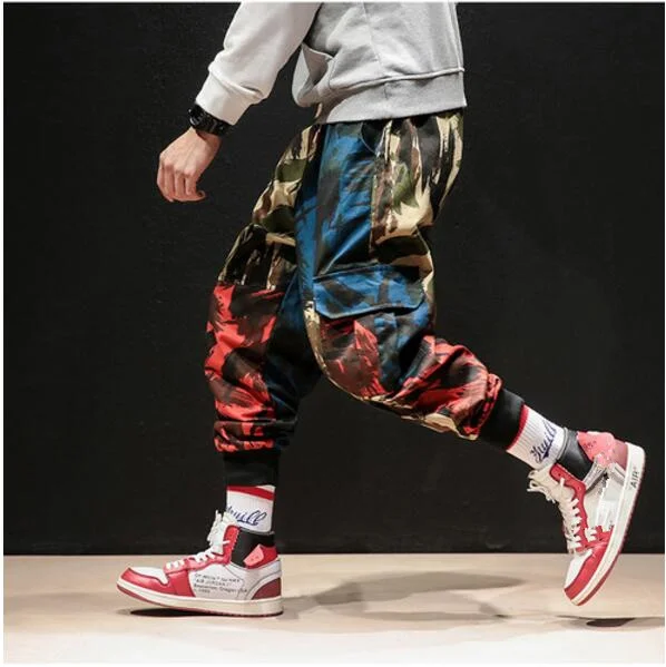 camouflage Модная камуфляжная форма мужские тренировочные брюки хип-хоп повседневные спортивные штаны хип-хоп с эластичной талией мужские джоггеры брюки - Цвет: camouflage