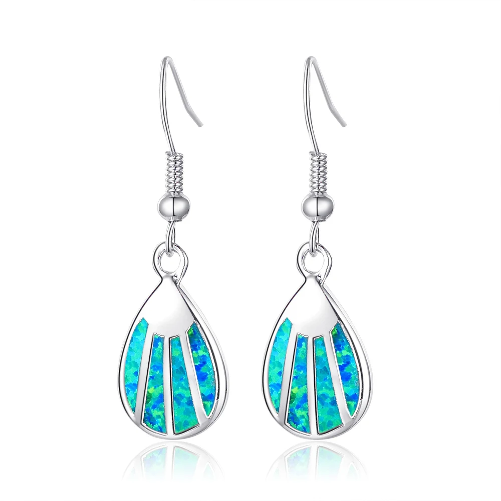 

New! Fashion Jewelry Blue fire Opal 925 Sterling silver Earrings For Woman EP0005
