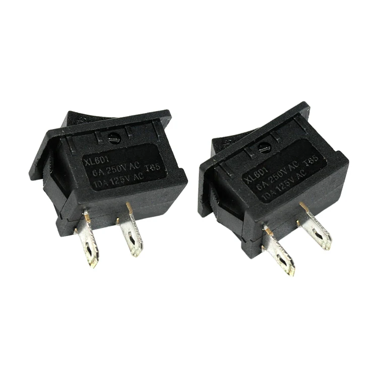 Ship type switch 21*15mm Black 2 foot power 6A/250V boat shaped two feet(50 pieces) | Switches