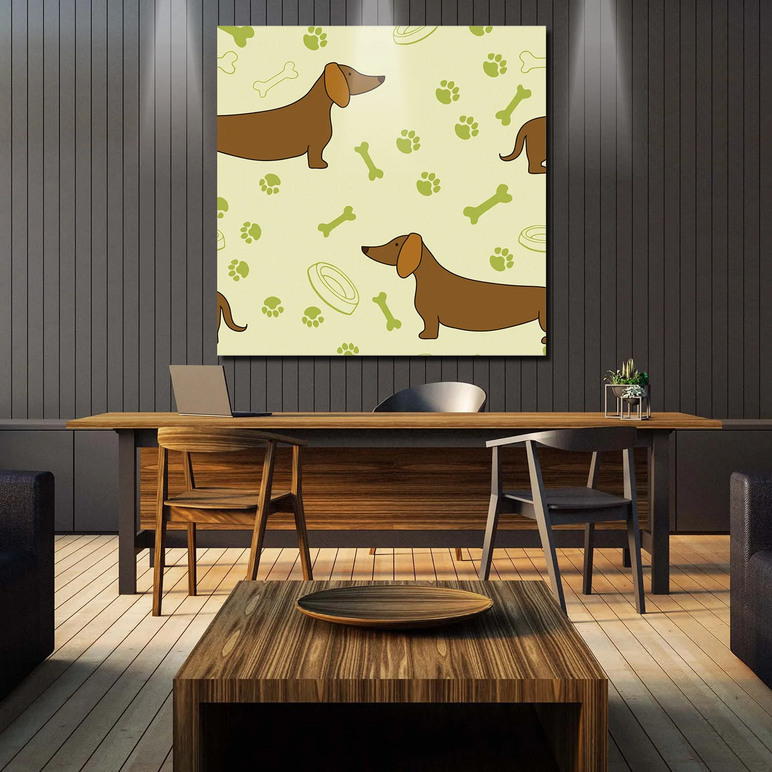 ArtStore мультфильм собака картина маслом наклейки на стену деревянная рамка