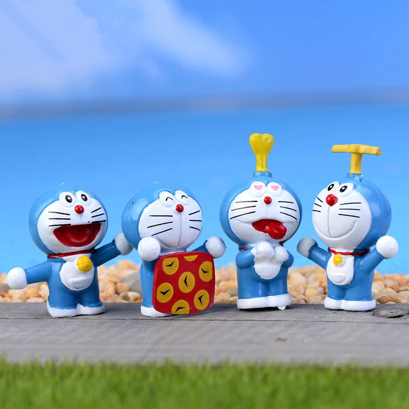 (4 шт./лот) миниатюрные фигурки Doraemon милые детские игрушки ПВХ 3 5 см японское аниме