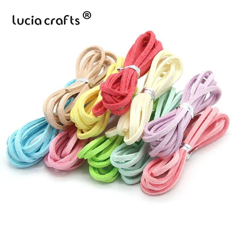 Lucia crafts 10y/11y/20y 2,5 мм случайный смешанный цвет бархат имитация кожи шнур плоская искусственная замша веревка I0712 - Цвет: Mixed Color 1  10y