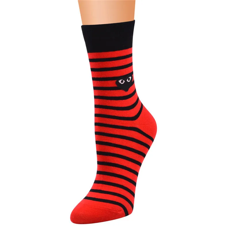 

CRAZY FLY 2020 Cartoon Socks Cotton Stripe Socks Women Love Pattern Japenese Designer Harajuku Funny Socks
