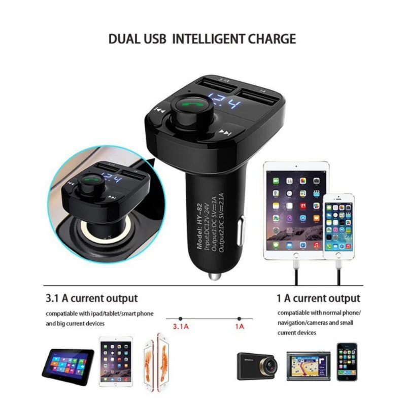 FM Transmitter Aux Modulator Bluetooth Car Kit Audio MP3 Player with 3.1A Dual USB Charger New | Автомобили и мотоциклы