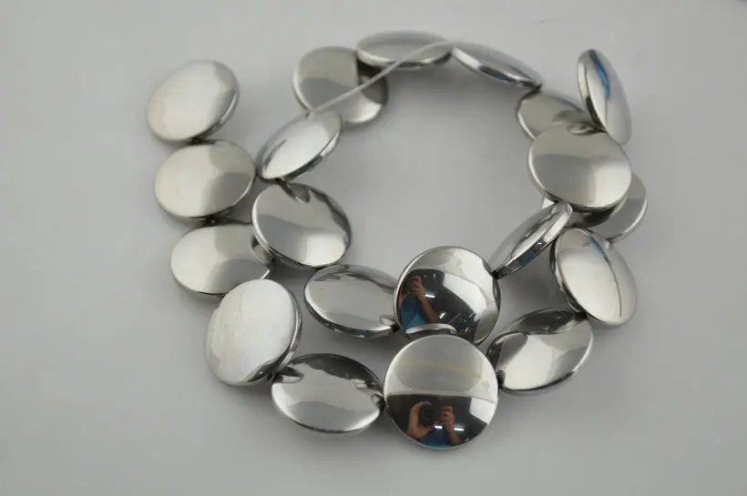 5 шт. бусины темно-синего цвета с гематитовым покрытием высококачественные