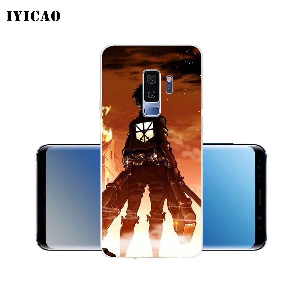 IYICAO Eren Jaeger Attack on Titan Мягкий силиконовый чехол для телефона Samsung Galaxy S10e S10 S9 S8 Plus S7 Edge
