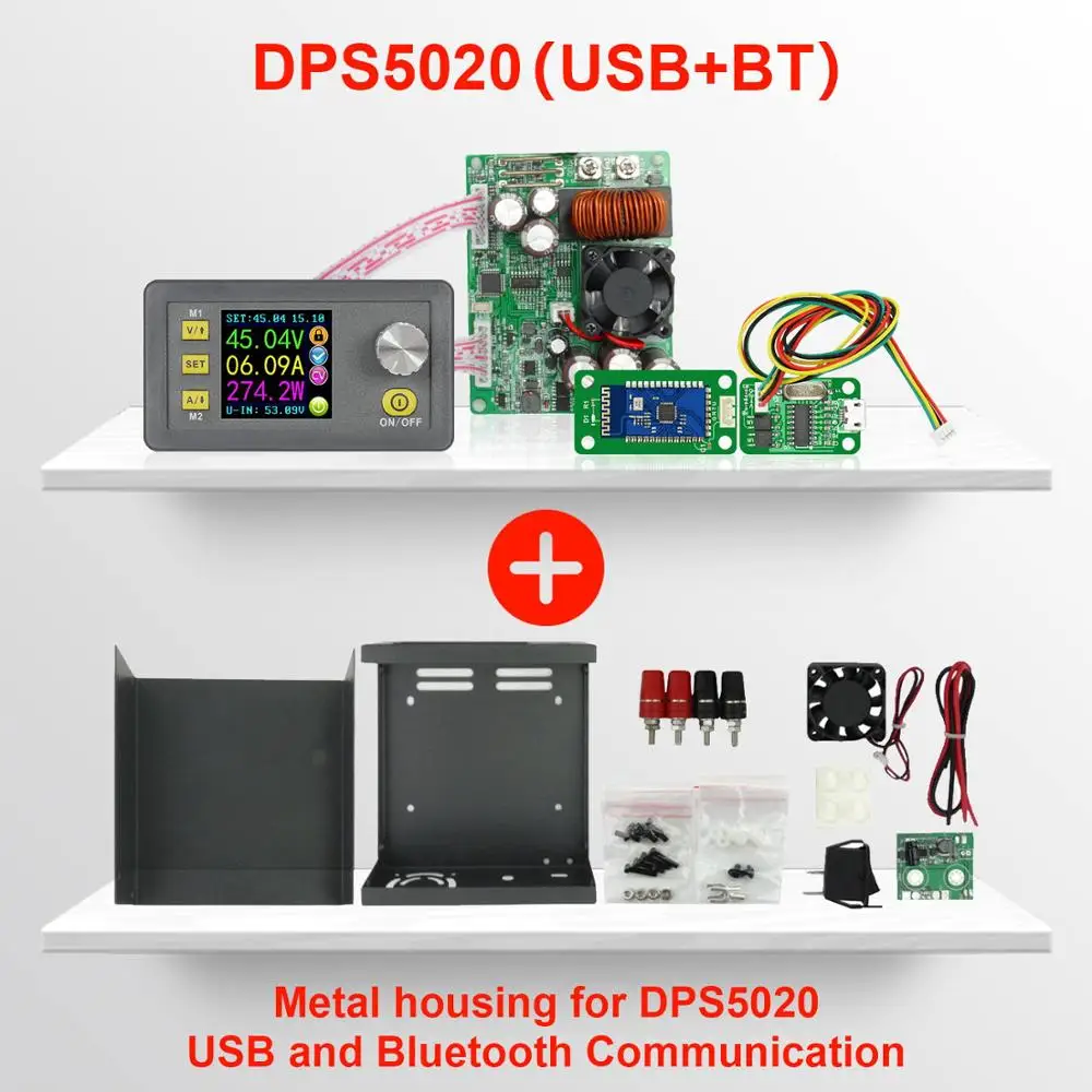 5020 USB BT CASE C2 RD DPS5020 Постоянное Напряжение Ток dc-dc понижающий Коммуникационный источник питания понижающий преобразователь напряжения ЖК-вольтметр 50 в 20A - Цвет: 5020 USB BT CASE C2