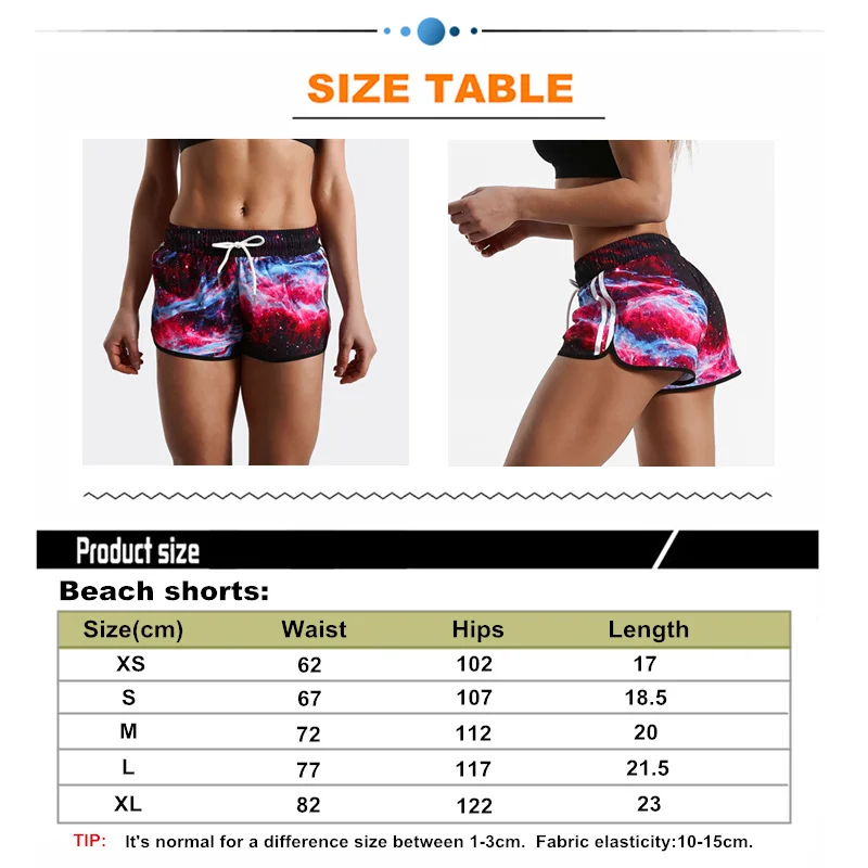 Летние женские пляжные шорты спортивные штаны для воды галактика 3D принт