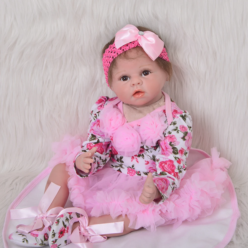 Cutural Baby Reborn Girl мягкая силиконовая кукла для новорожденных большой рот 22 дюйма