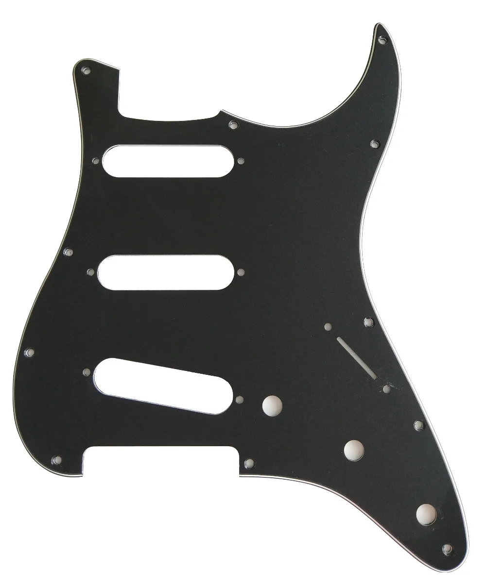 Pleroo Custom Guitar pickgaurd-для 72' 11 винтовое отверстие стандартная St накладка на гитару sss скретч пластина, 1 слойный черный