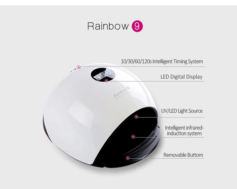 УФ лампы для ногтей dmoey Rainbow 9H 48W 33 шт. светодиода все гели с кнопками 10/30/60/120S