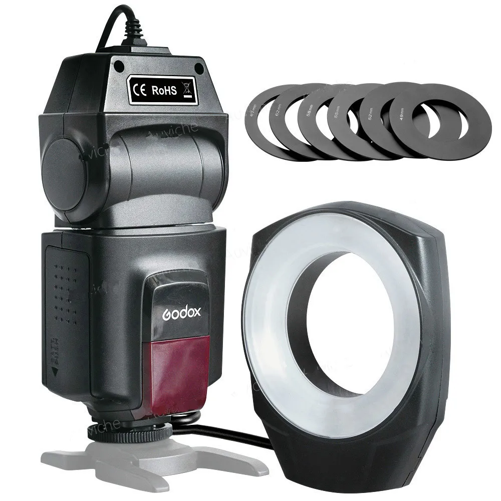 Godox ML 150 кольцо для макросъемки Вспышка Speedlite номер 10 с 6 переходными кольцами