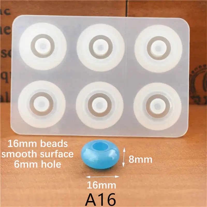 smooth 16mm SNASAN, силиконовая форма для изготовления ювелирных изделий, 12 мм, 16 мм, плоские шарики с отверстием, силиконовая форма из эпоксидной смолы, ручная работа, сделай сам - Цвет: smooth 16mm