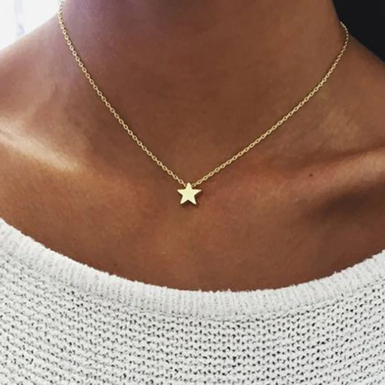 

Bohemia Simple Moon Star Heart Choker Necklace for Women Chain Necklace Pendant on neck Chokers Necklaces Jewelry Gifts