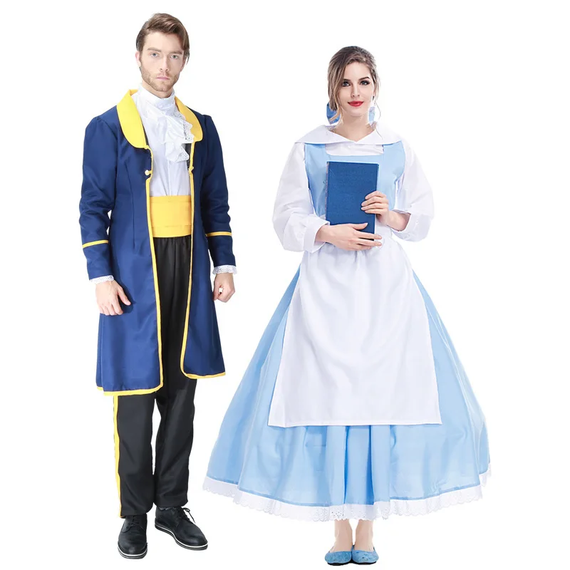 Фильм Красота и Чудовище костюмы Для Женщин Нахальный Belle Принцесса Дикий синий