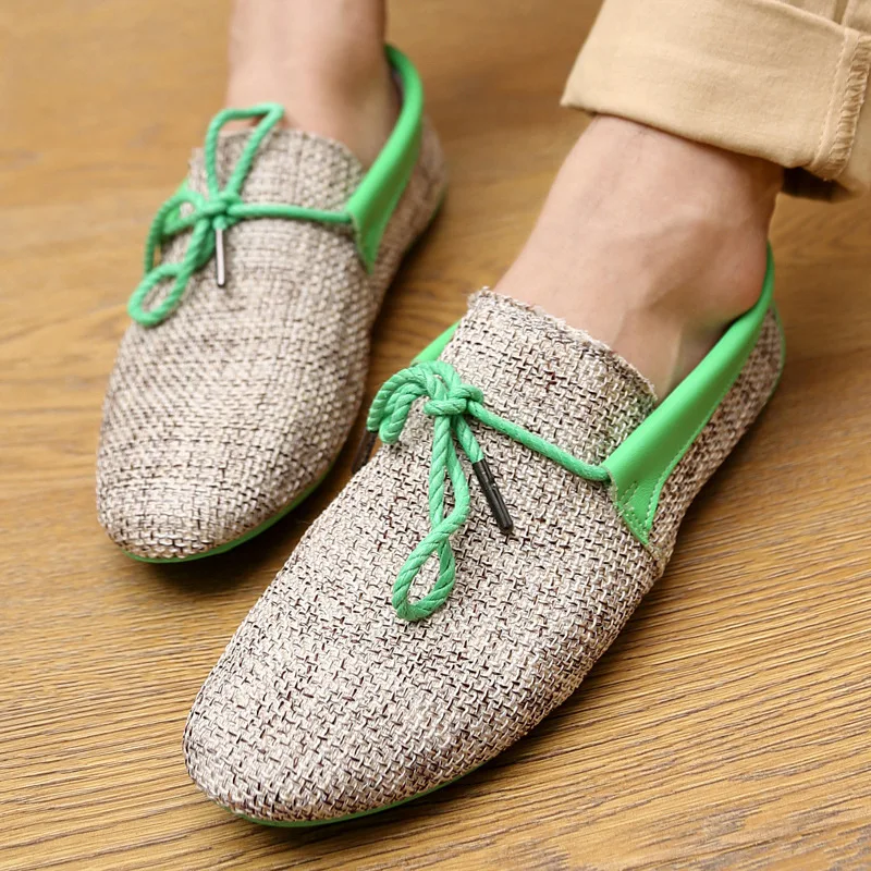LAISUMK Dropshipping Men Shoes Summer Breathable Fashion Weaving Casual Soft Lace-up Comfort Men's Loafers Driving | Обувь