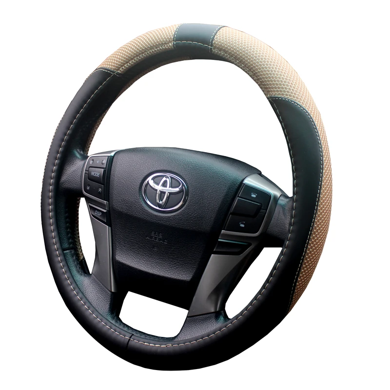 

Leather Car Steering Wheel Cover 15 inch/38cm for Toyota Camry Corolla Harrier Fortuner Yaris CHR Vios Prius Alphard