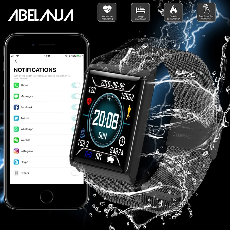 N98 Смарт-часы 2.5D OLED экран стекло кровяное давление кислорода IP67