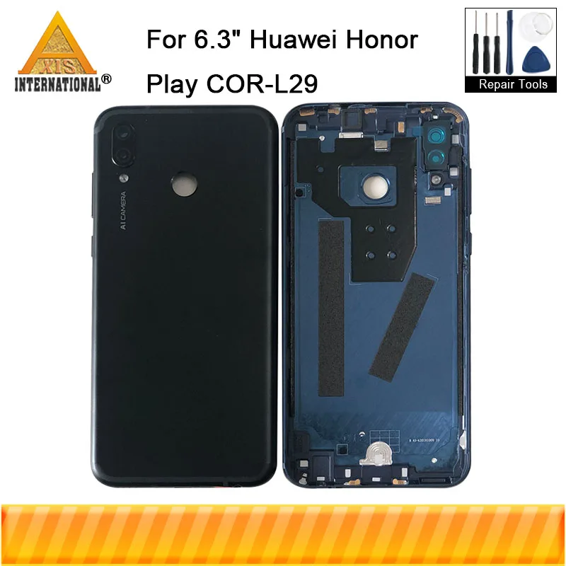 Чехол Axisinternational для 6," huawei Honor Play, металлическая задняя крышка для батареи, корпус+ рамка для камеры+ стеклянный объектив+ боковые клавиши