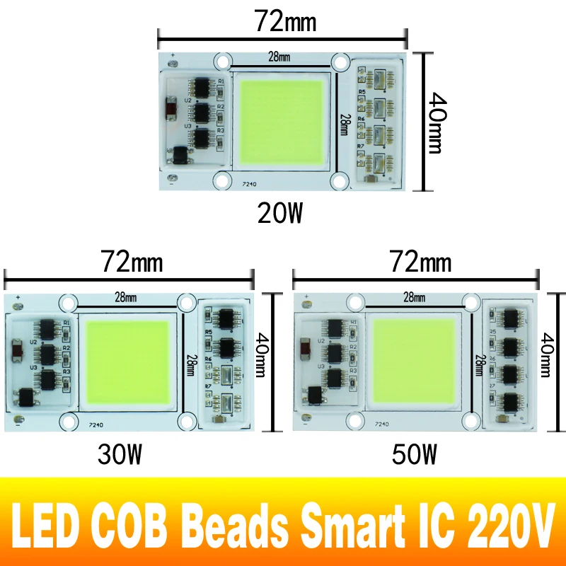 Старбакс COB лампы Чип levou 20 Вт 30 50 220 В 240 зеленый Вход smart ic драйвер подходит для DIY