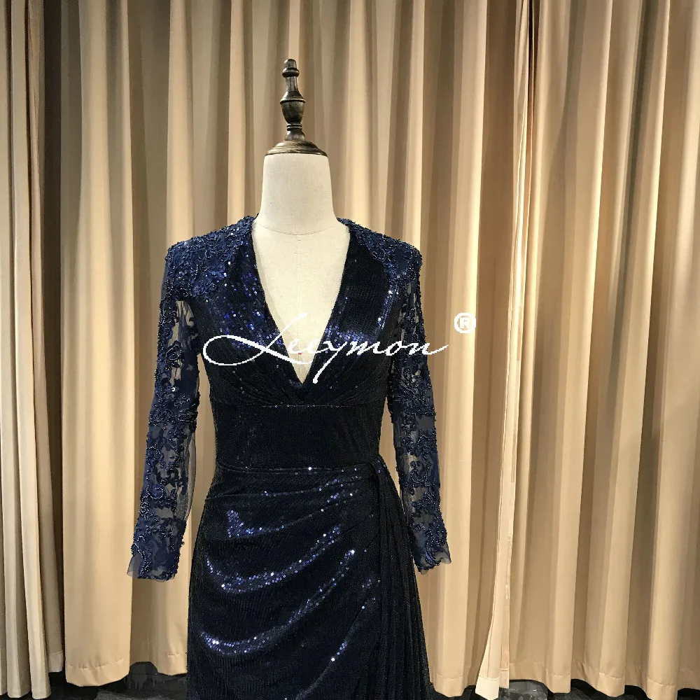 Leeymon На Заказ Темно-Русалка Блесток Вечернее Платье Старинные Vestido De Festa Длинное